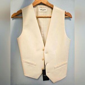 Saint LaurentWool Flat Front Vest